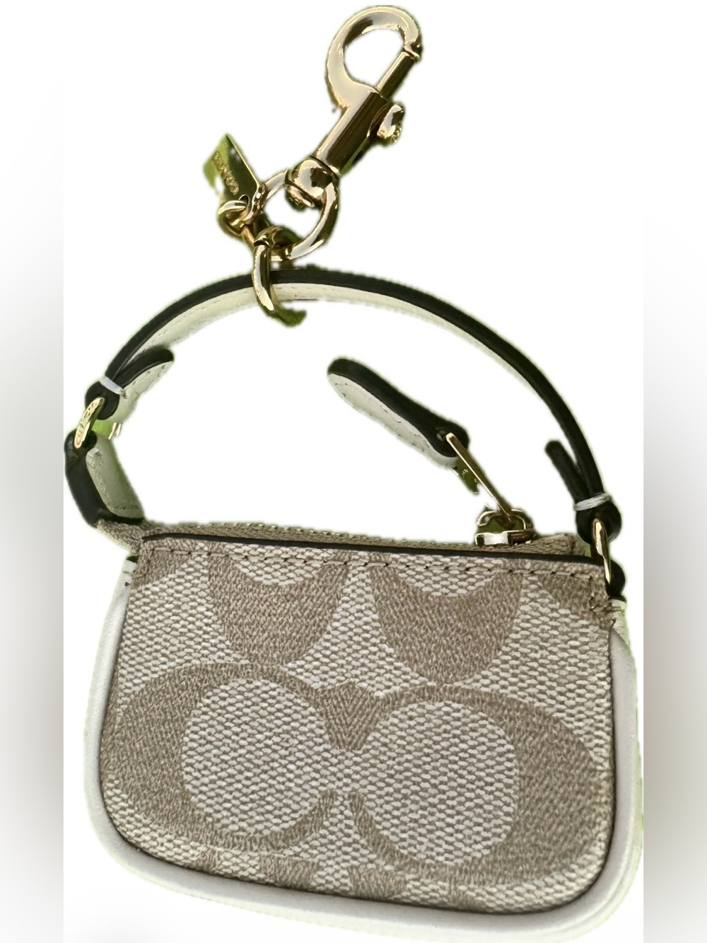 Coach Mini Lolita Bag in Beige / White Signature Keychain Gold Hardware - NWOT - Picture 4 of 13